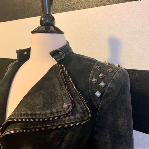 Structured Denim Jacket Black Size L - Picture 5 of 8